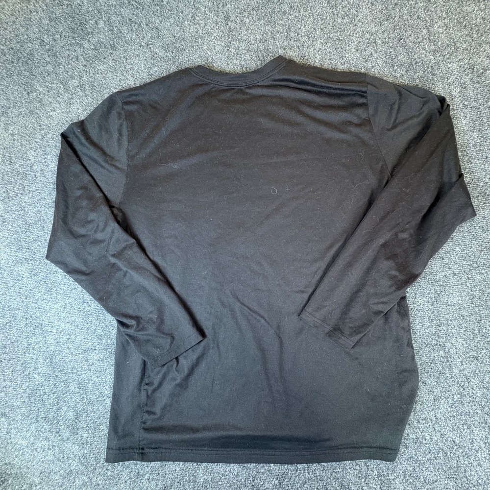 Nike Dri-FIT Tee Shirt Mens M Black White Swoosh Logo Activewear Long Sleeve - Picture 6 of 7